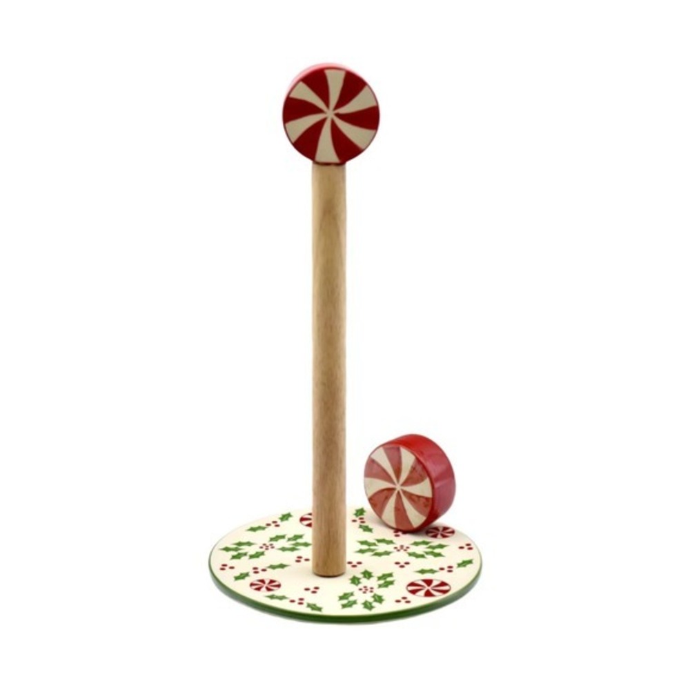 Temp-tations Seasonal Figural Paper Towel Holder Holly Peppermint Christmas‎